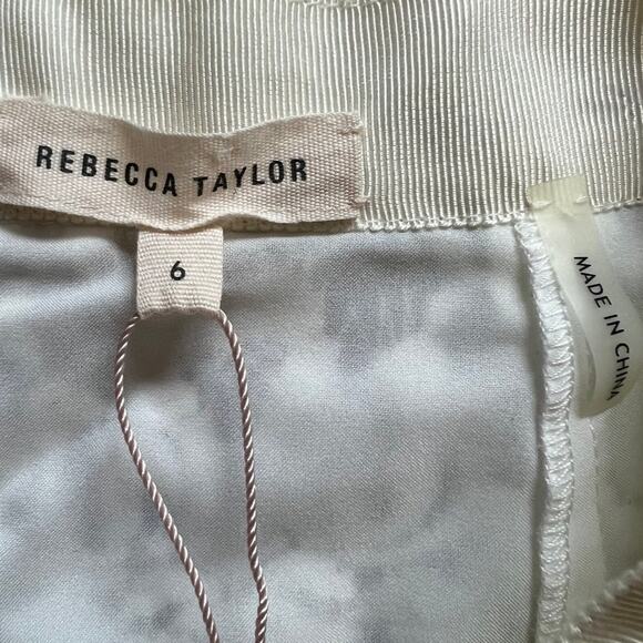 Rebecca Taylor Cream White Lace Fluted Midi Skirt size 6 NEW Tags Ribbon Lined - Picture 8 of 10
